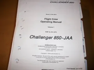 Bombardier Challenger 850-JAA Flight Crew Operating Manual